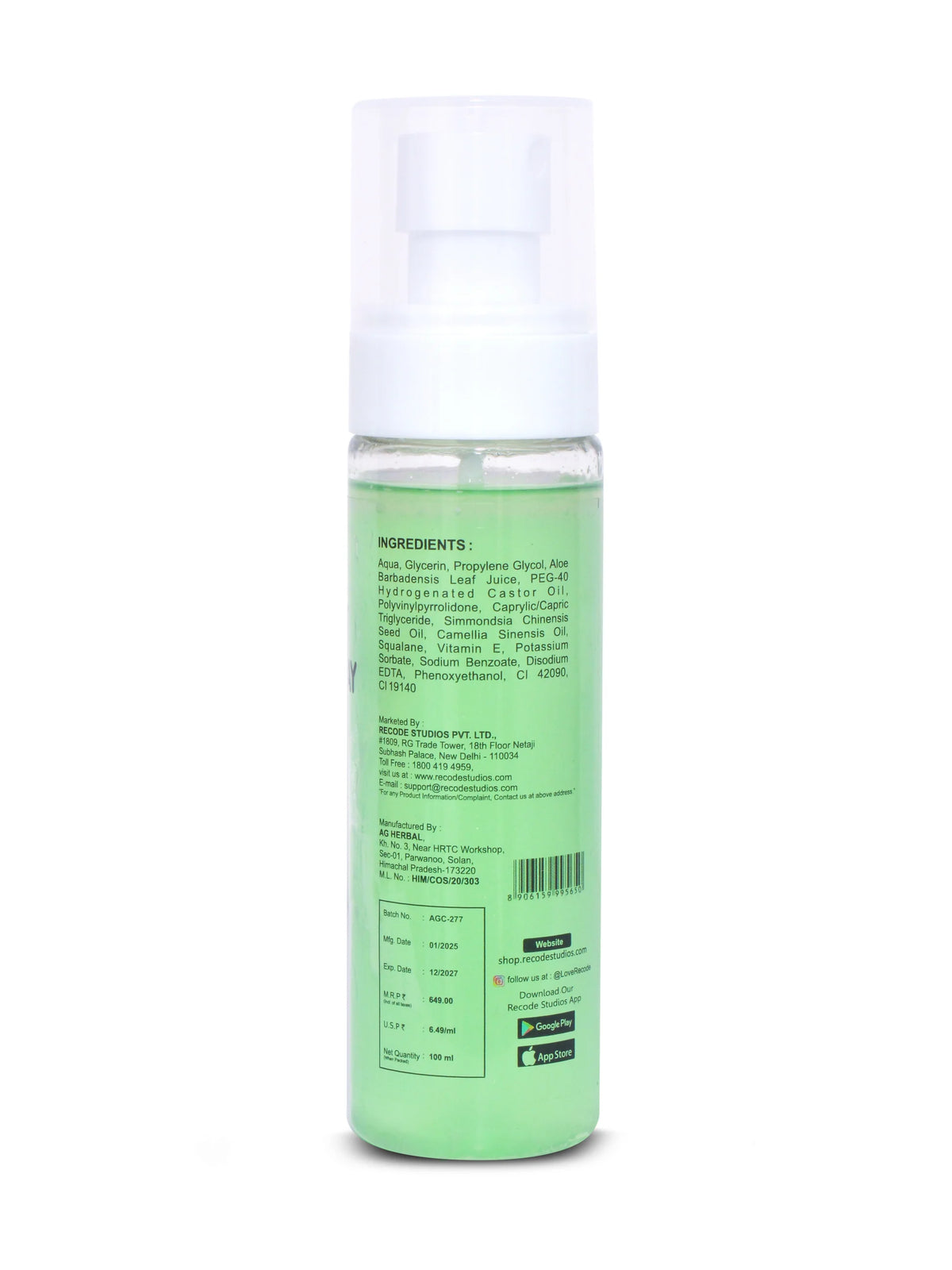 Recode - Perfect Grip Spray - Makeup Fixer 100 ML
