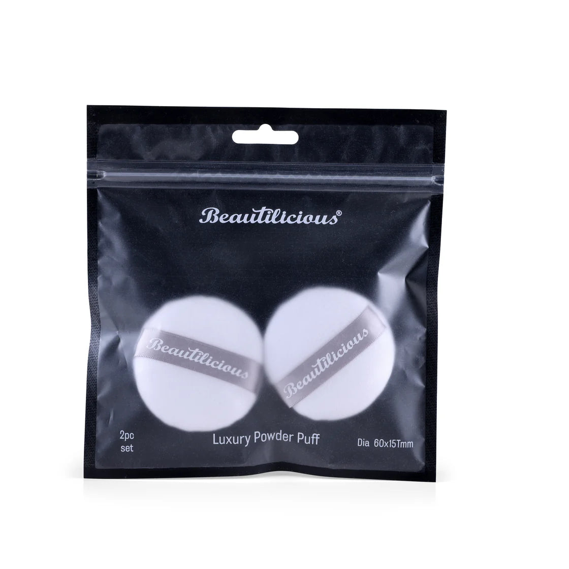 Beautilicious - Medium Luxury Powder Puff - Round (White)