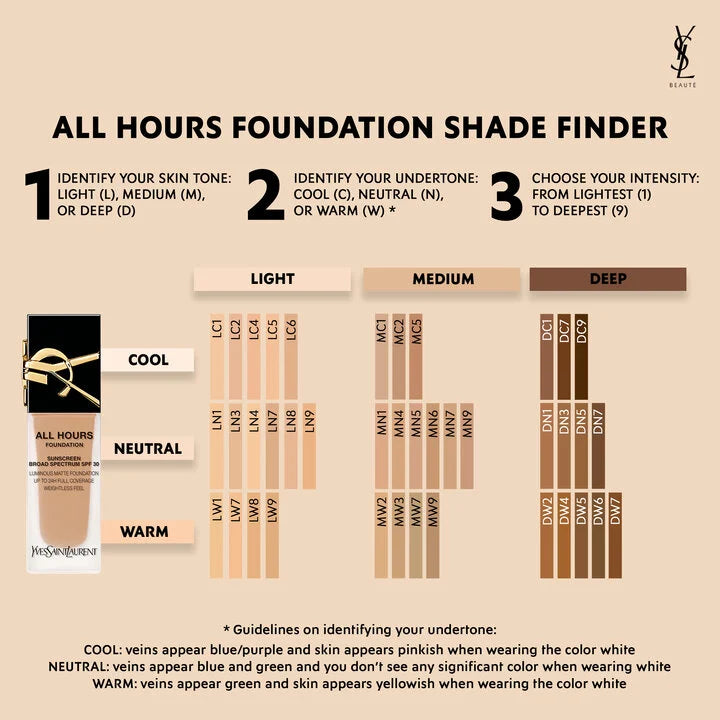 Variant: LW7 Light Warm | YSL- ALL HOURS FOUNDATION