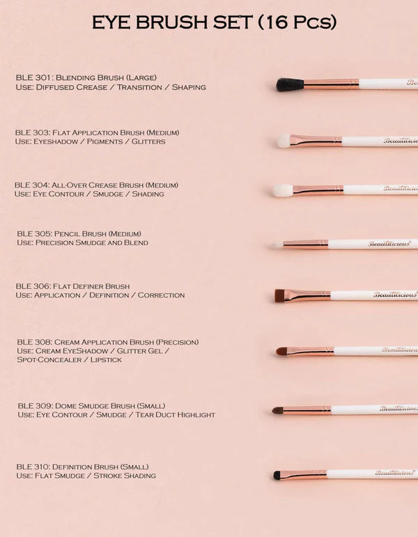 Beautilicious - Eye Brush Set (16 PCs)