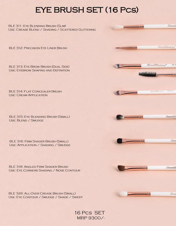 Beautilicious - Eye Brush Set (16 PCs)