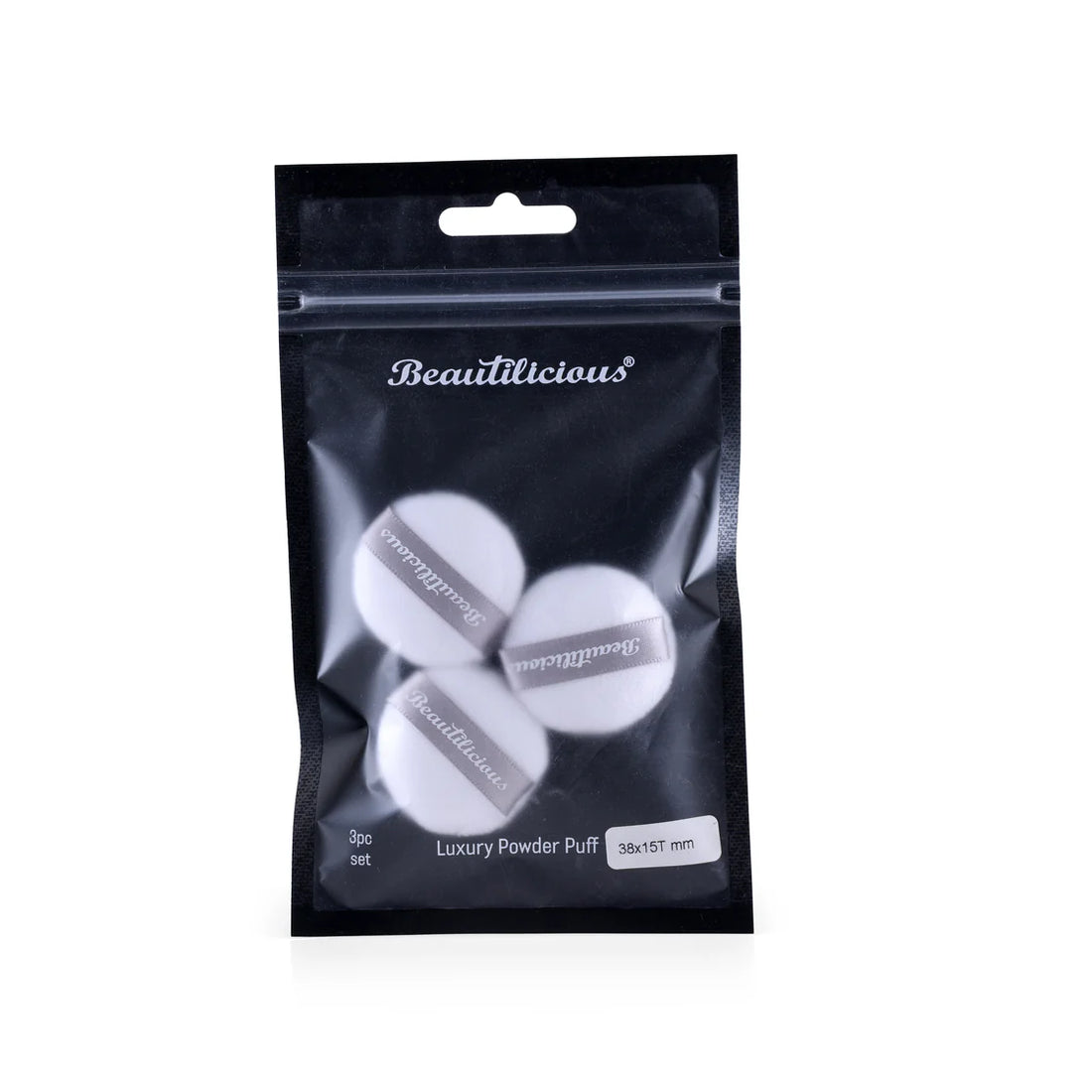 Beautilicious - Mini Luxury Powder Puff - Round (White)
