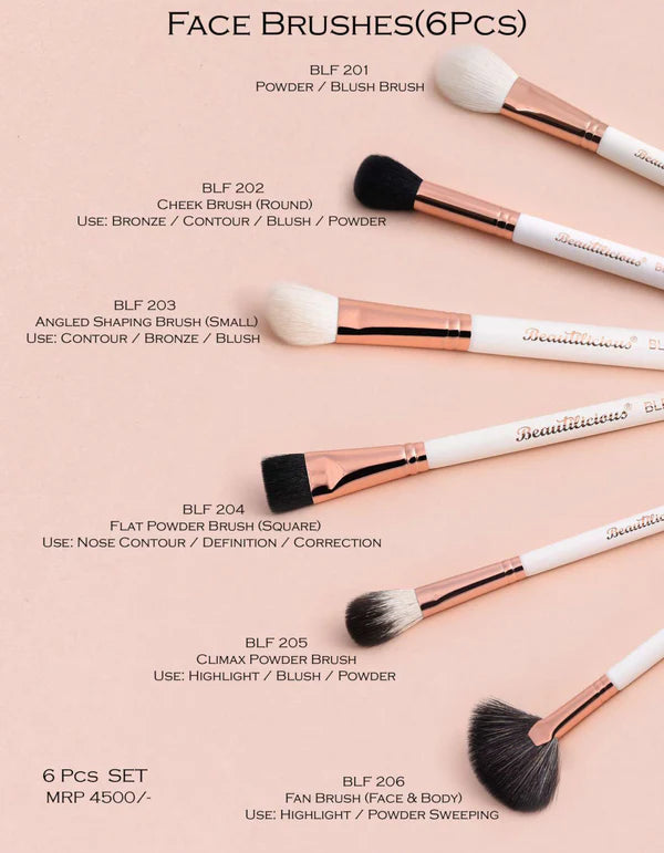 Beautilicious - Face Brushes (6PCs)