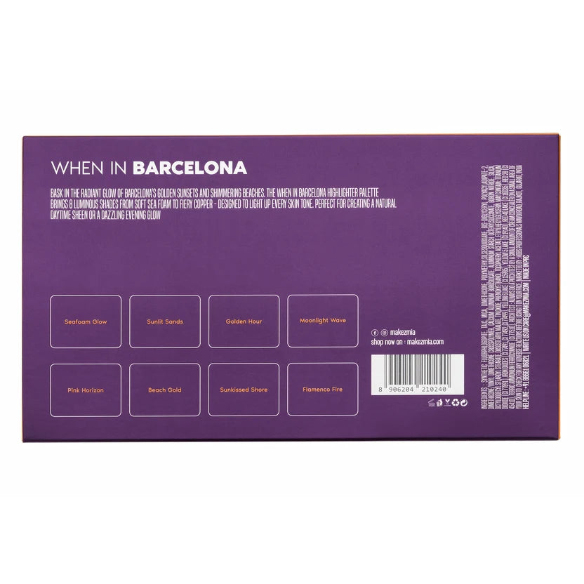 Makezmia WHEN IN BARCELONA - 8 Color Highlighter Palette
