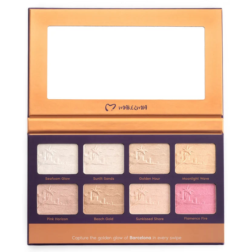 Makezmia WHEN IN BARCELONA - 8 Color Highlighter Palette