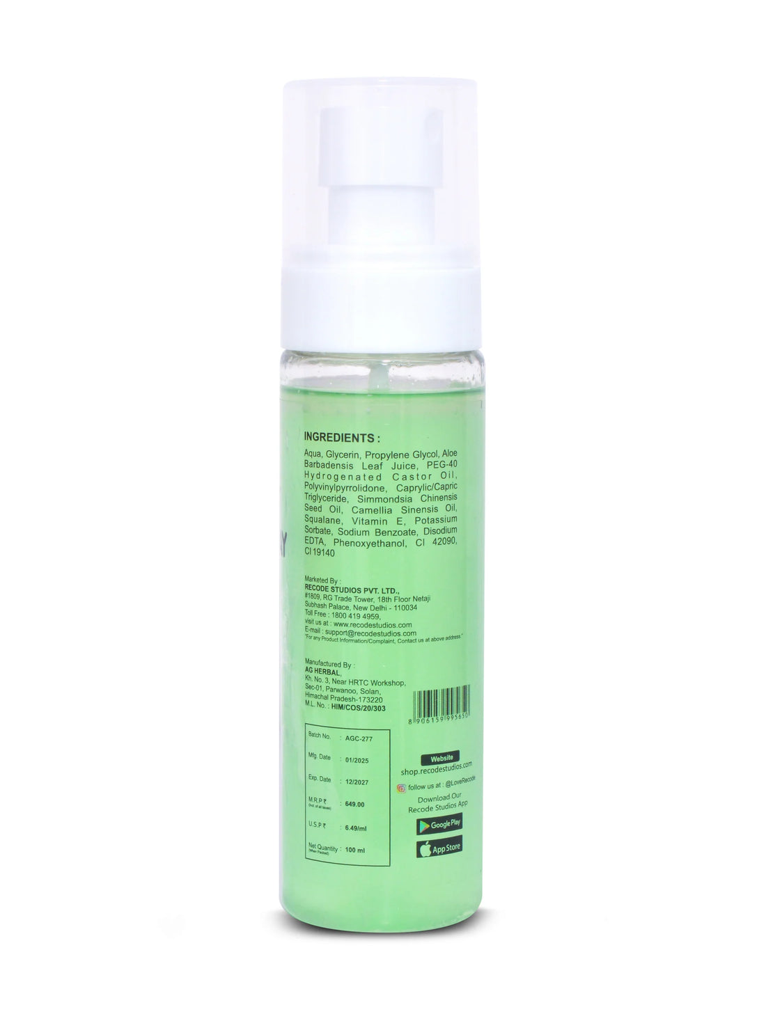 Recode Perfect Grip Spray Makeup Setting Spray | 100ml