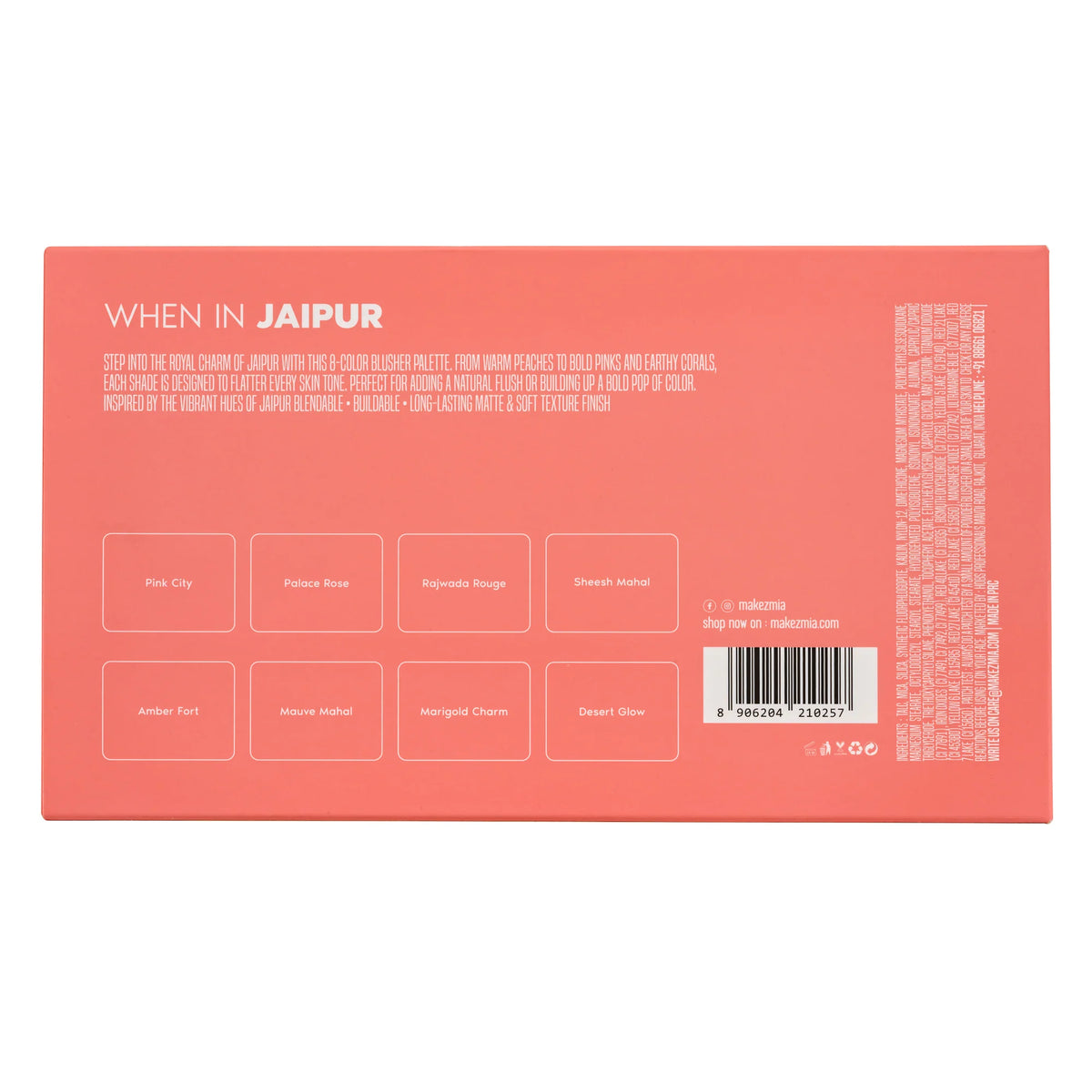 Makezmia When in Jaipur 8-Color Blush Palette