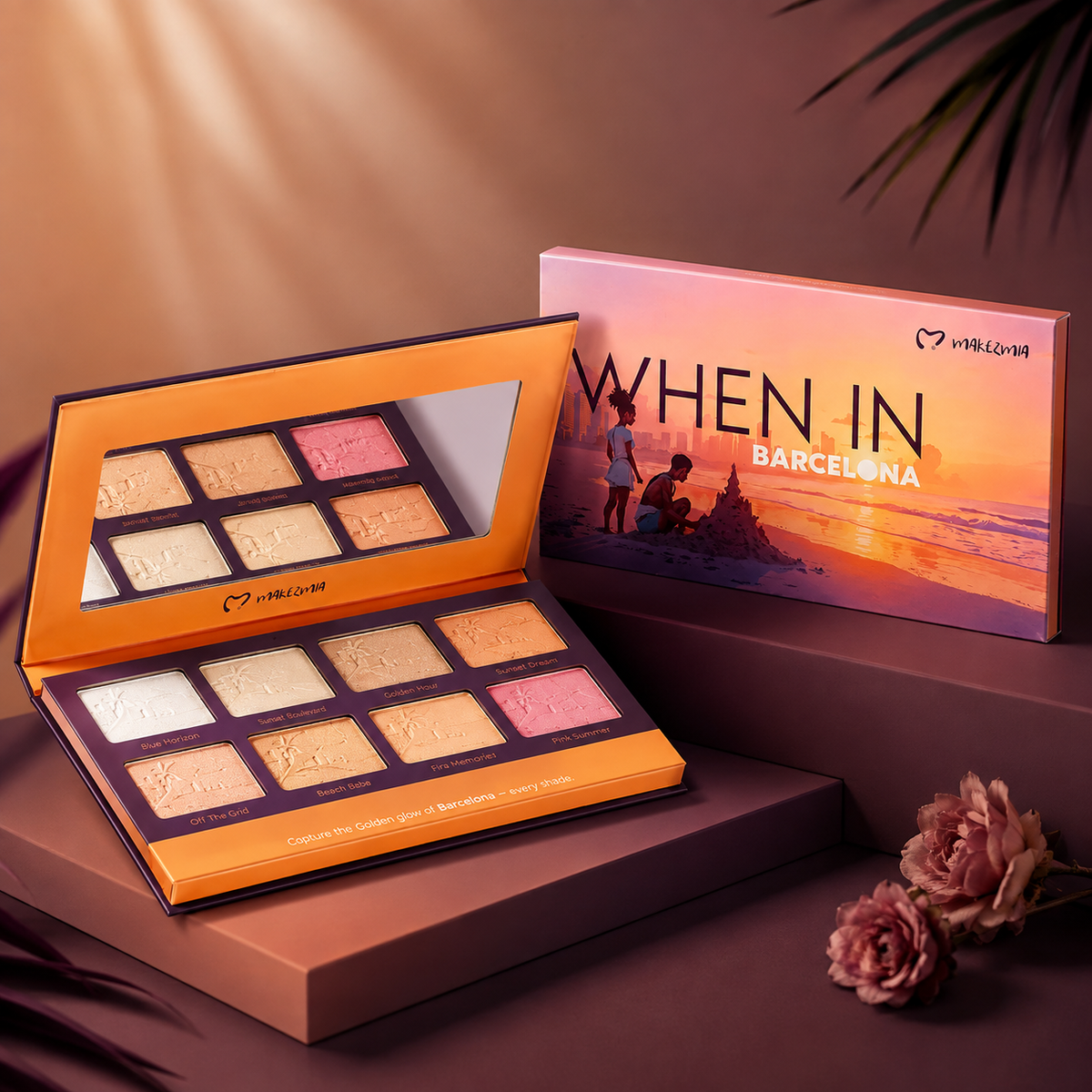 Makezmia WHEN IN BARCELONA - 8 Color Highlighter Palette