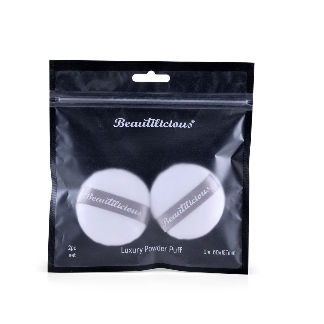 Beautilicious - Medium Luxury Powder Puff - Round (White)