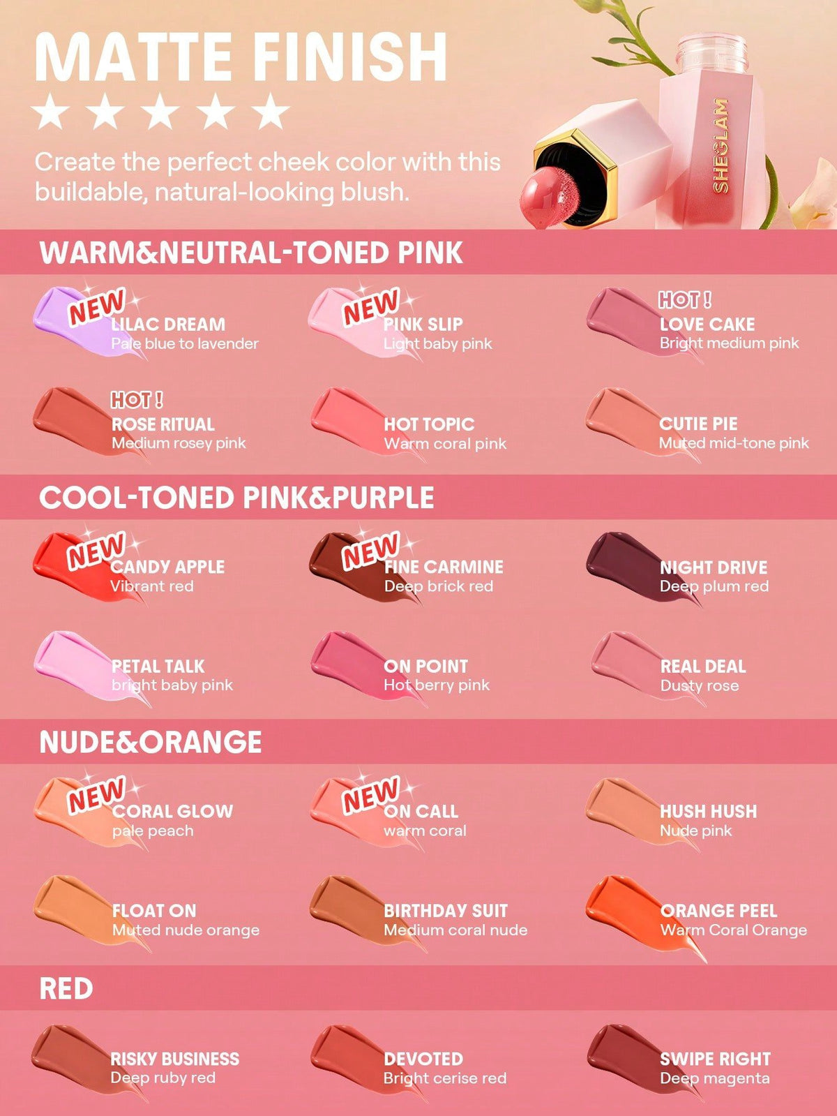 Variant: Cutie Pie | SheGlam - Color Bloom Liquid Blush Matte Finish